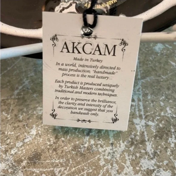 AKCAM TURKISH HALLOWEEN HAND MADE BLACK RED SHINY SKELETON PLATES NEW - Picture 7 of 7